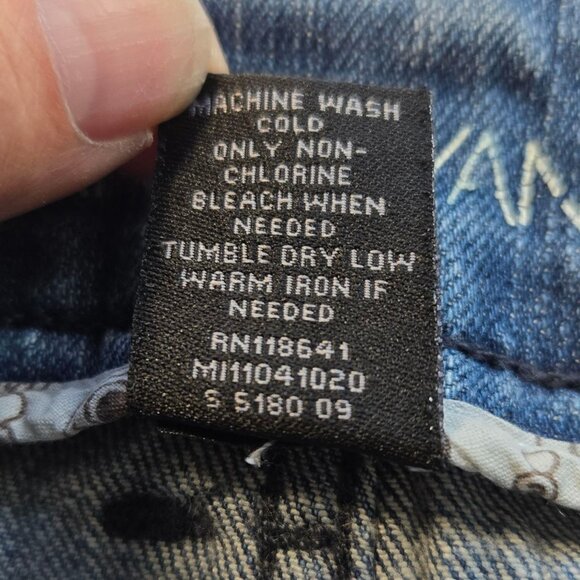 Lane Bryant Womens Size 20 Blue Distressed Denim Jeans Embroidered Pockets - Picture 16 of 16